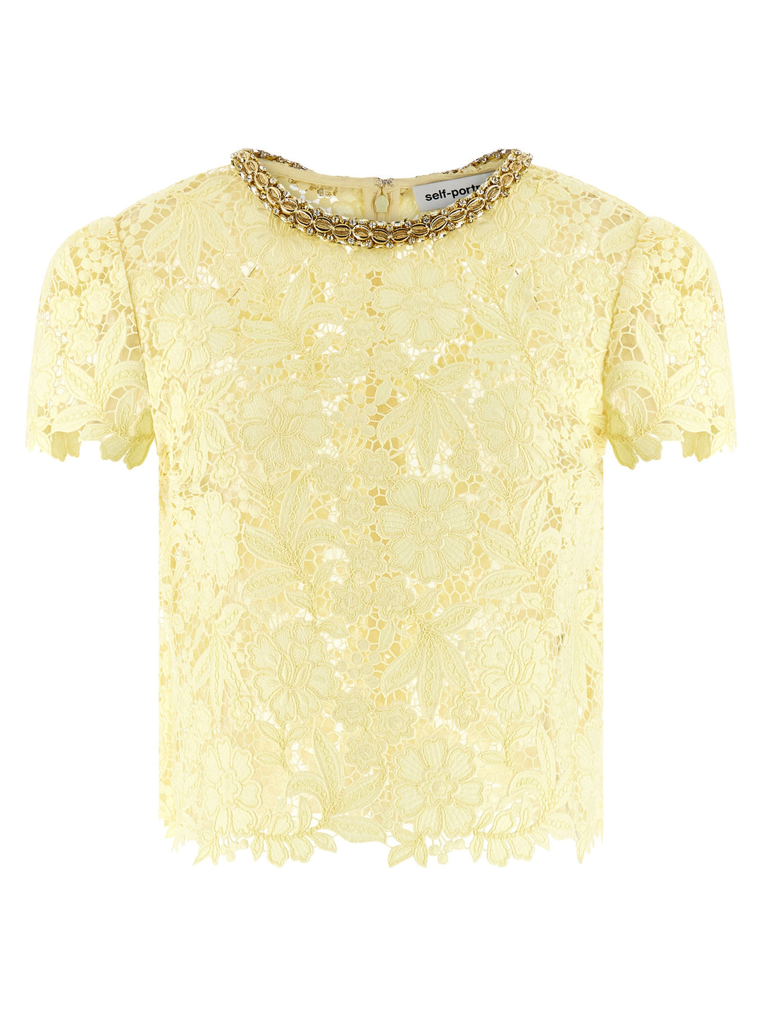 Self Portrait Yellow Lace Tops - Yellow | 86f866ec42a410fad4079e5fee2492e00a7cb021