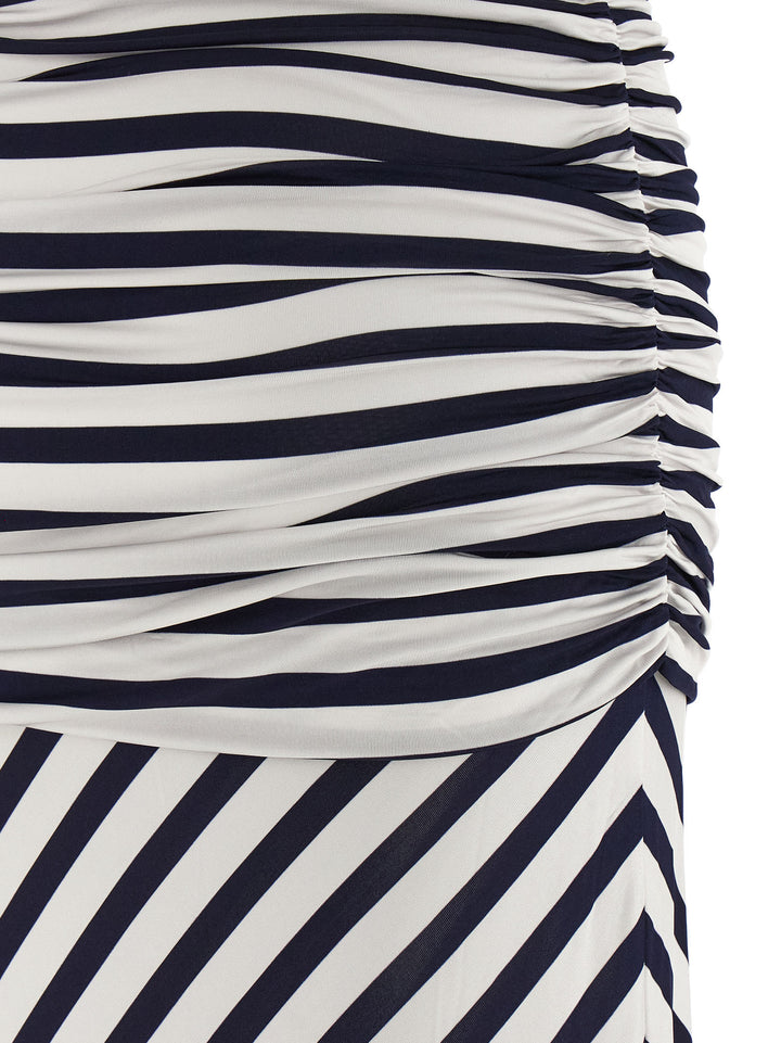 Self Portrait Navy Stripe Jersey Maxi Dresses - Blue | a21b20d94e4e8b60fe856fc8341671ca73d22bfe