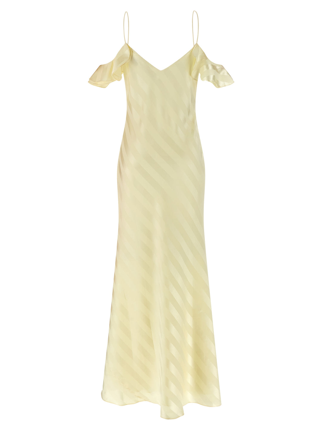 Self Portrait Satin Striped Dresses - Yellow | 6cc5600a76644bbb21ef81f33d320565ffaeb37c