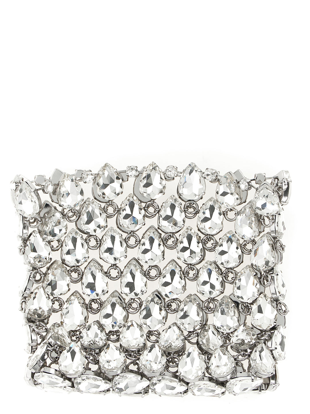 Self Portrait Silver Crystal Chainmail Mini Clutch - Multicolor | 6918786d3b91112fba561aed45e33a1325d9e3ed