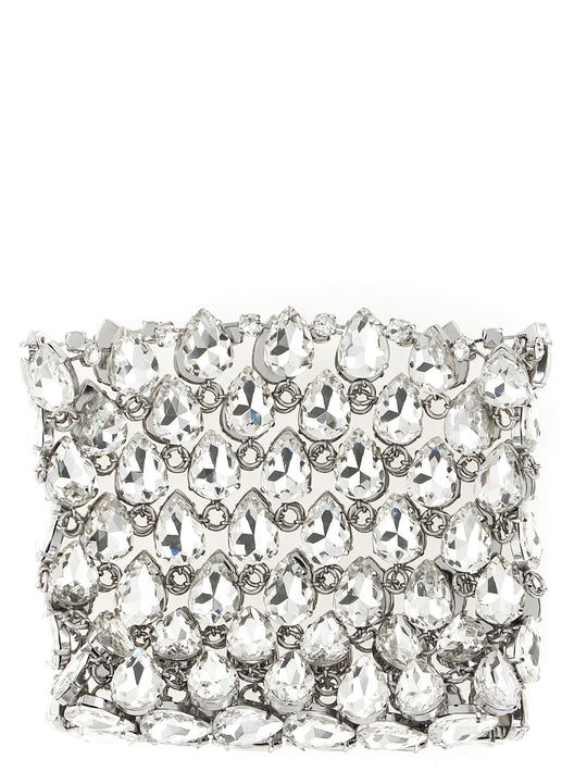 Silver Crystal Chainmail Mini Clutch Multicolor