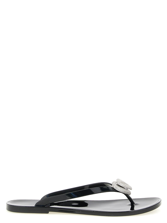 Double Heart Sandals Black