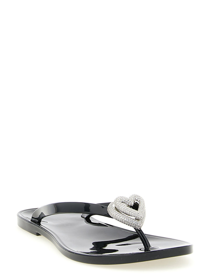Mach & Mach Double Heart Sandals - Black | 361eb3218de5d6ac2f5ca535b2d635c58de20b15