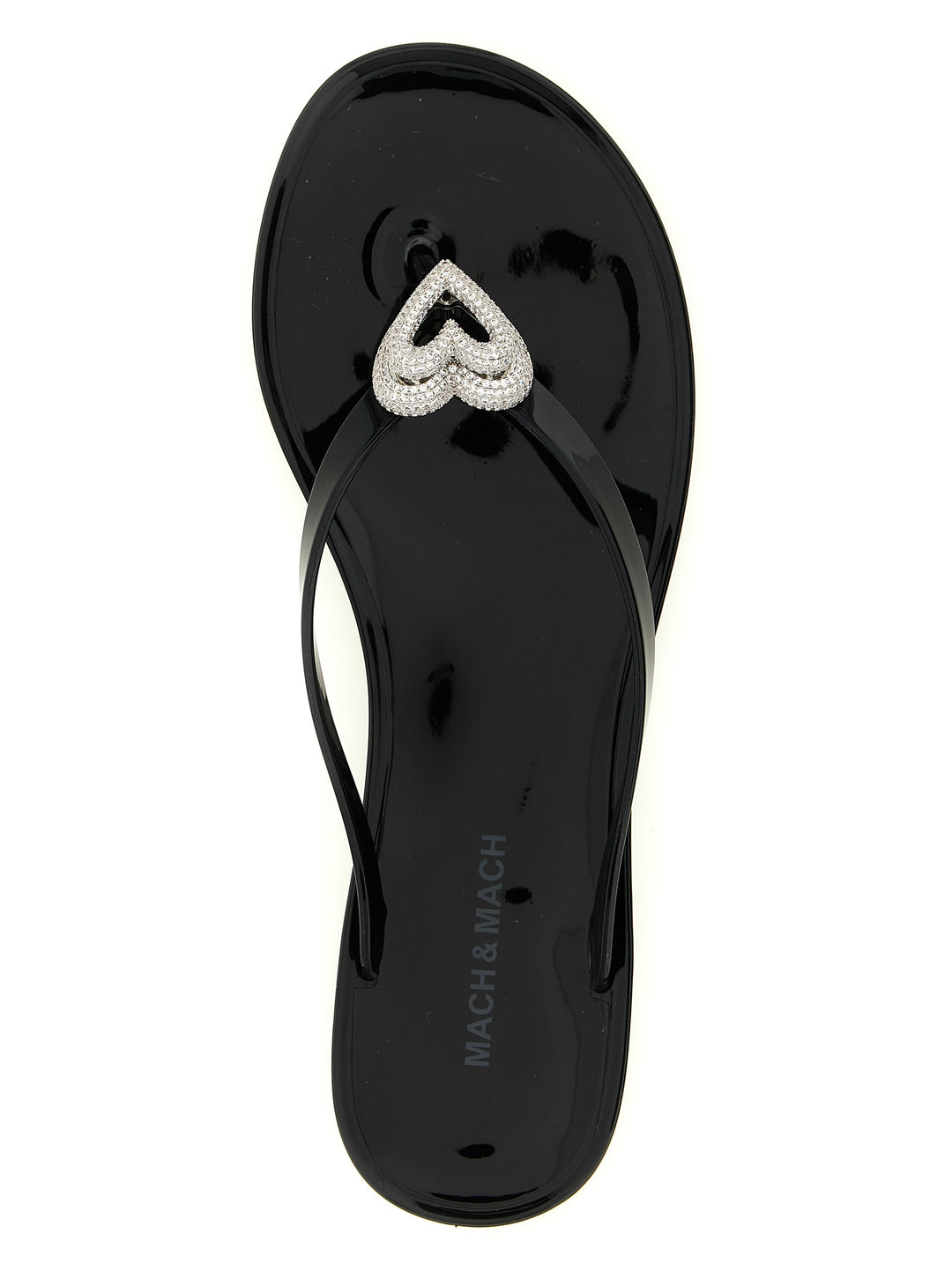 Mach & Mach Double Heart Sandals - Black | 78843a294cacdee7c6848f4d0a5984e86e203b37