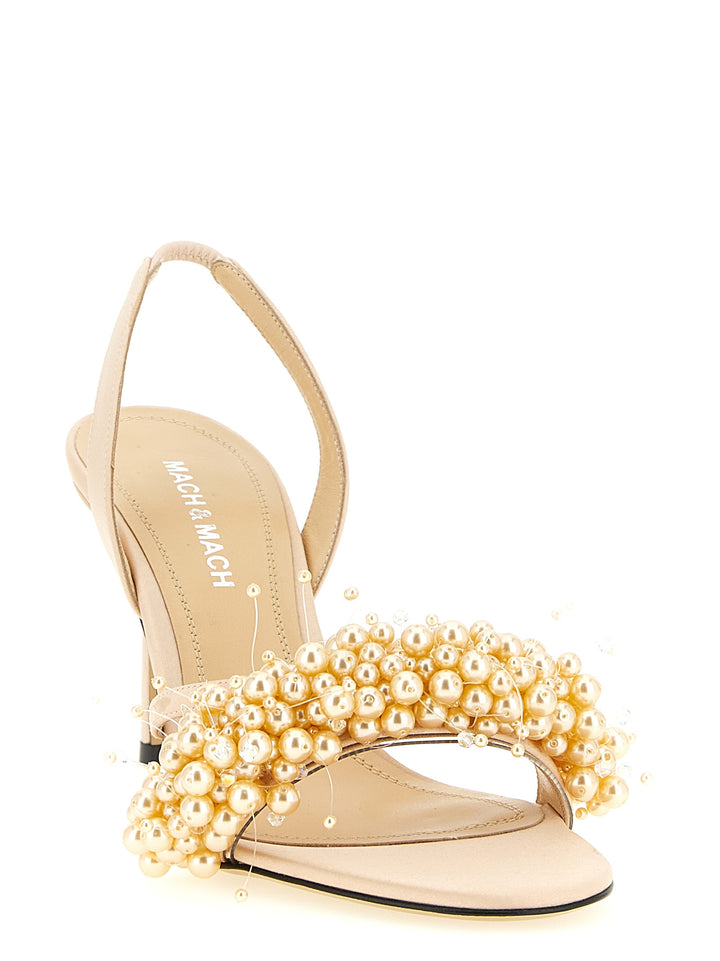 Mach & Mach Floating Pearl Sandals - Gold | 47802a0962026fb8b1b08cd6c29e9d4d19cdf348