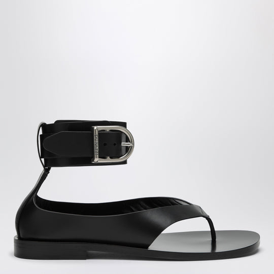 Black Sandals With Ankle Strap Closure