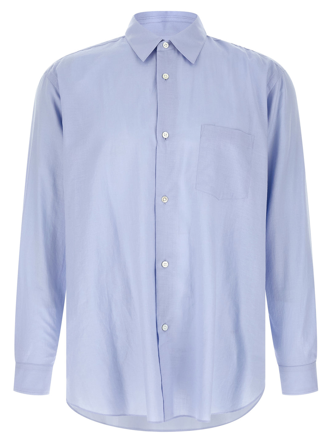 Ssstein Cotton And Silk Shirt Shirt and Blouse - Light Blue | 6acd8469e993e7e8b0e105749e99e507c6f6f80e