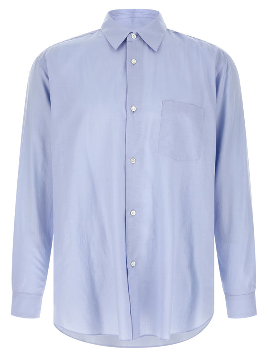 Cotton And Silk Shirt Shirt And Blouse Light Blue