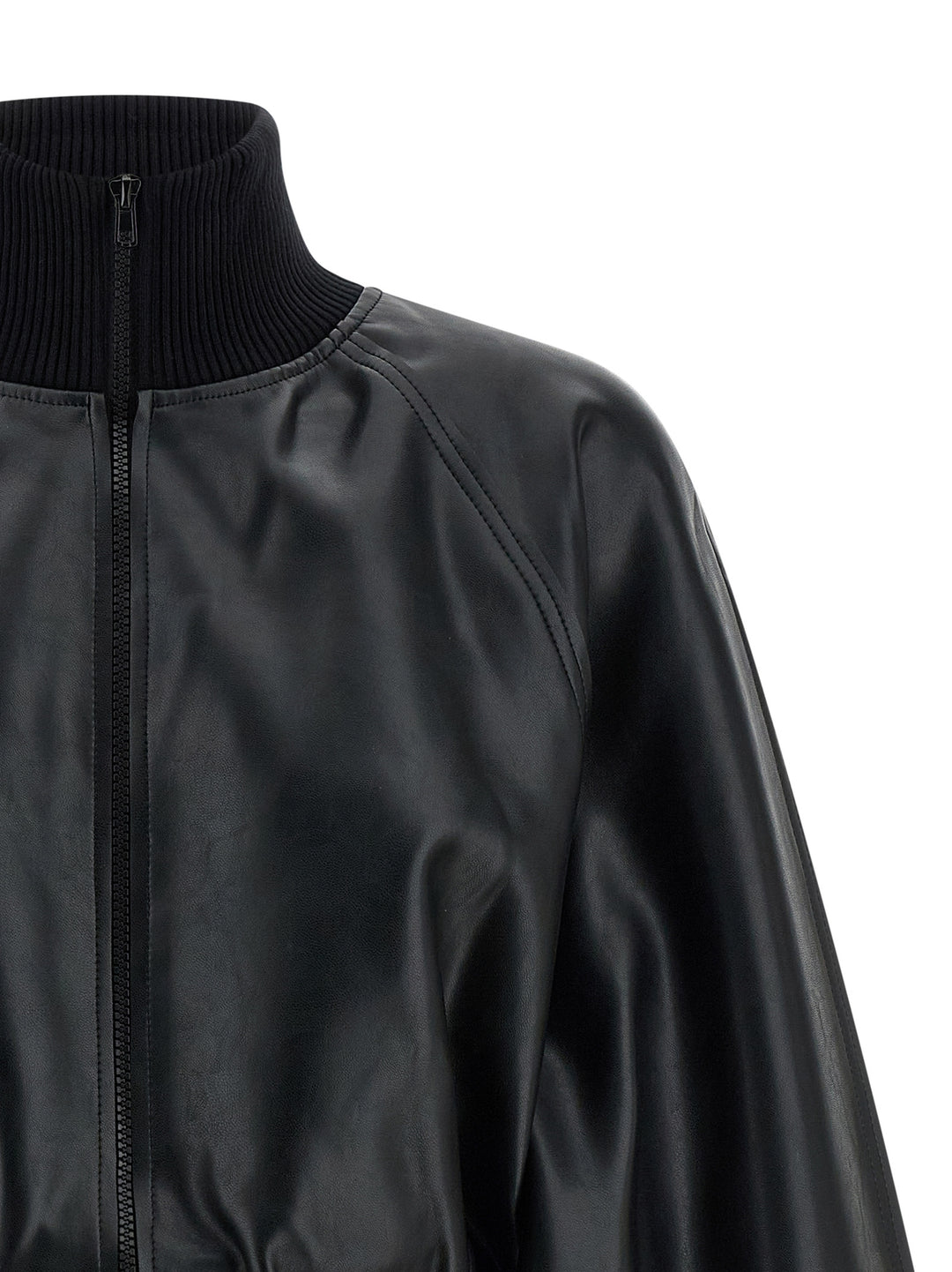 Norma Kamali High Neck Bomber Jacket Puffer Jackets - Black | 969cd934fbdc1047b6f75a8e67c48fb2c58a7b96