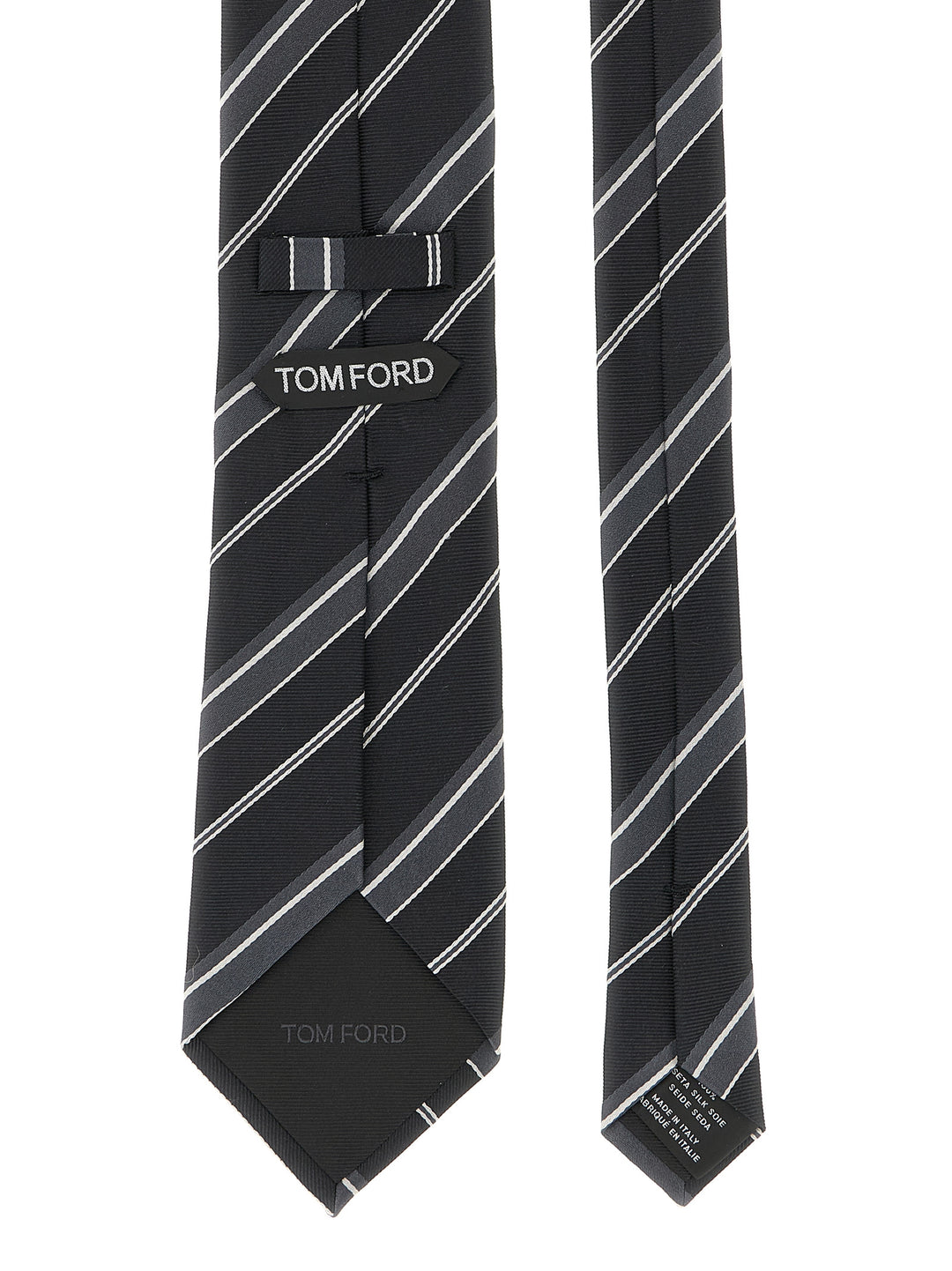Tom Ford Diagonal Striped Tie Ties and Papillon - Black | 7b17caf68fecf587e2cc5865adaa5063601b63a6