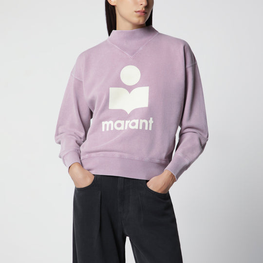 Moby Sweatshirt In Rosewood Cotton With Logo