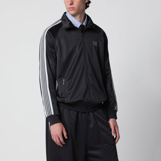 Jacquard Polyester Track Jacket In Charcoal