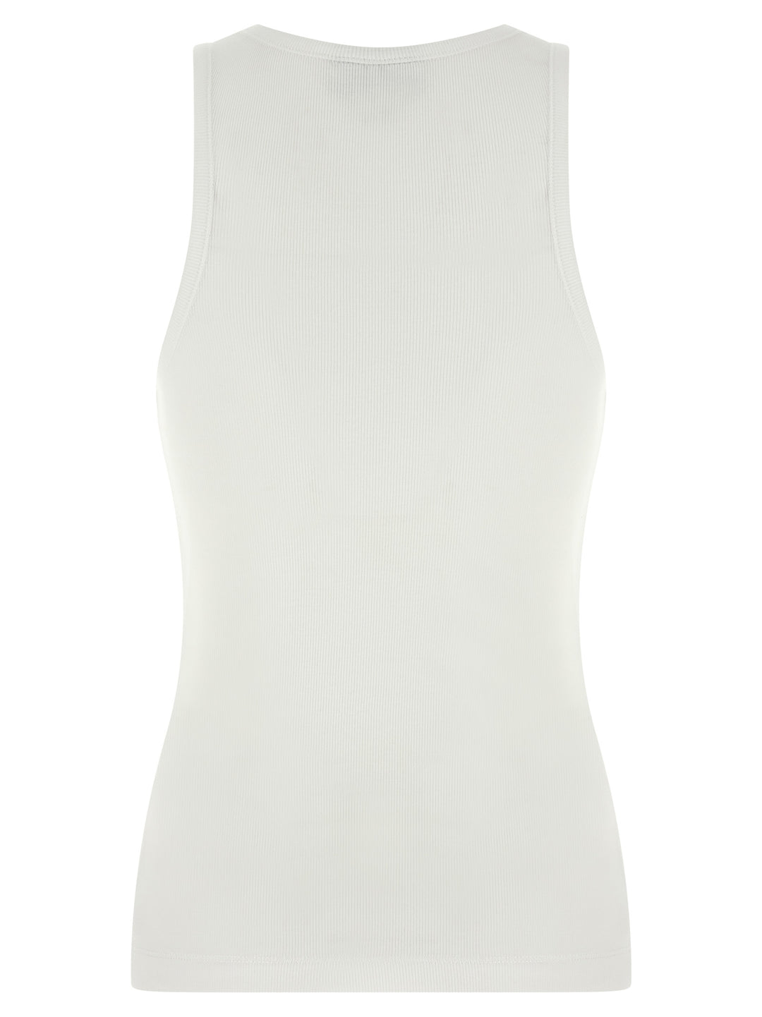 Ganni Ribbed Top Tops - White | 16f9483ca3e4ddde9381f28c757e6bd64fcbddd1