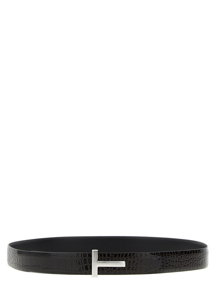Tom Ford Reversible Crocodile Leather Belt Belts - Brown | 7620f2eecb2acfd4c51a97f167dae5287c47de85