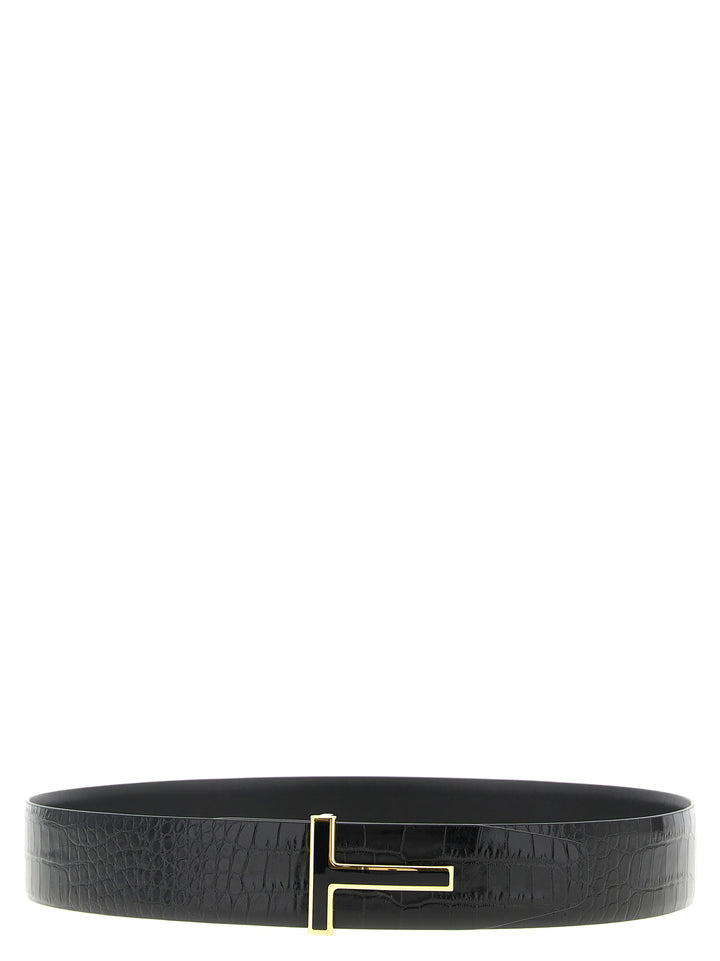 Tom Ford Reversible Crocodile Belt Belts - Black | d39075f04238bfbc7e7cc4034ea3bbbe4e8c607d