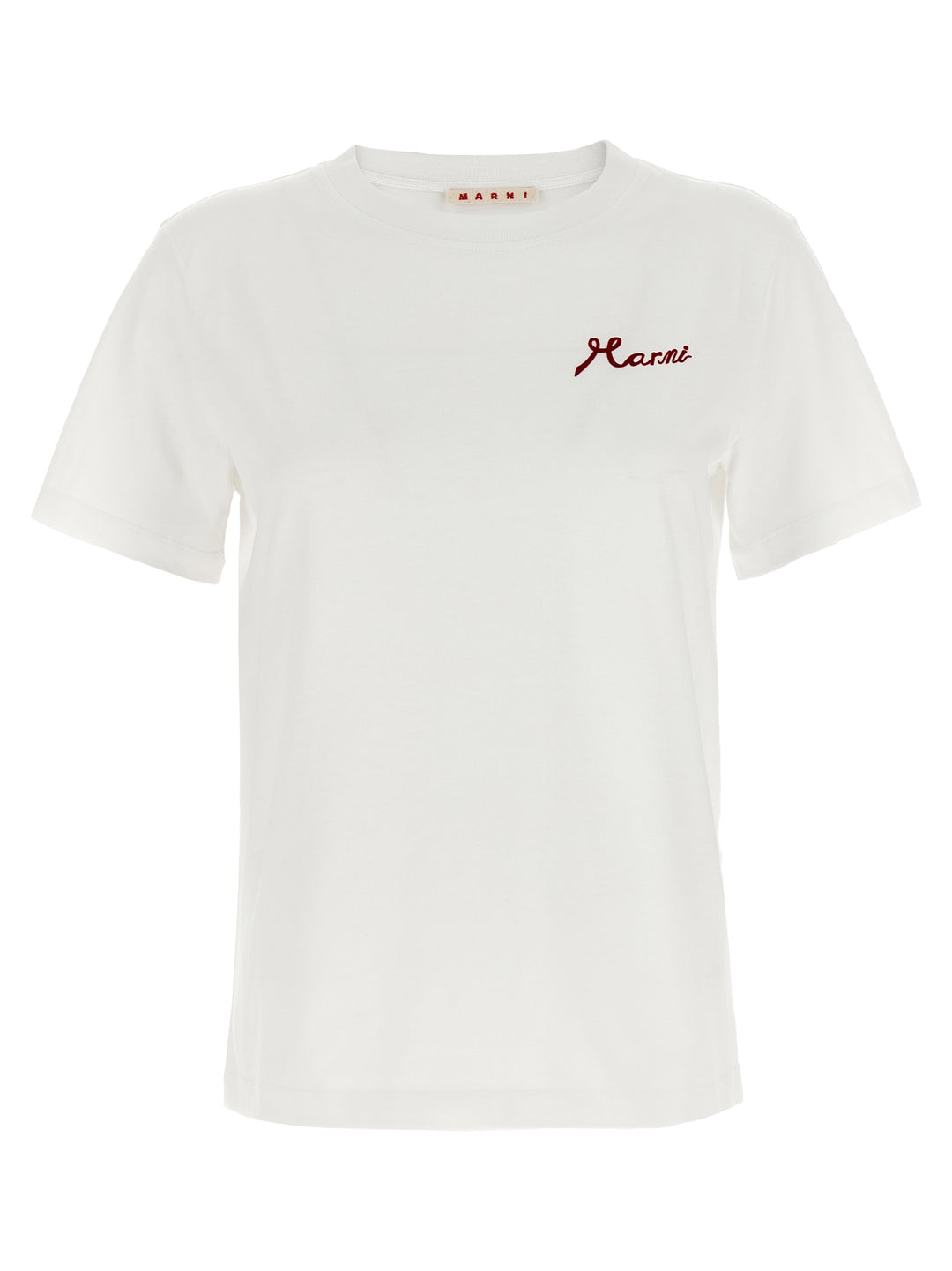 Marni Flocked Logo T-shirt - White | 71d7525421f7b48b772c5faba6701a4fdfbab62a