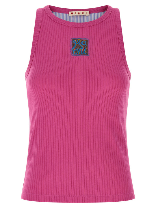 Logo Patch Tank Top Tops Fuchsia