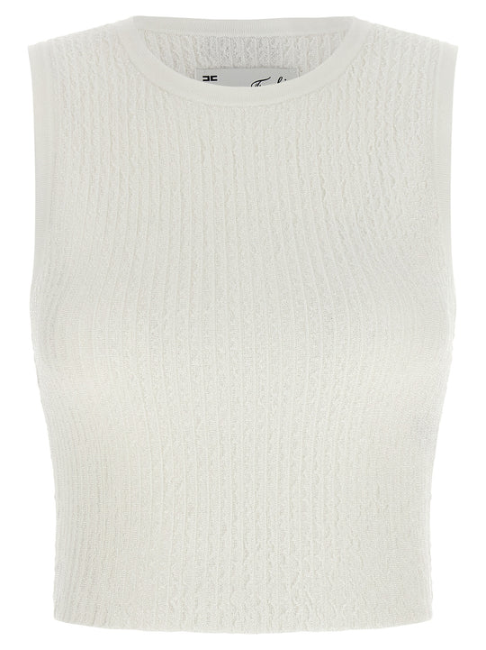 Ribbed Crop Top Tops White