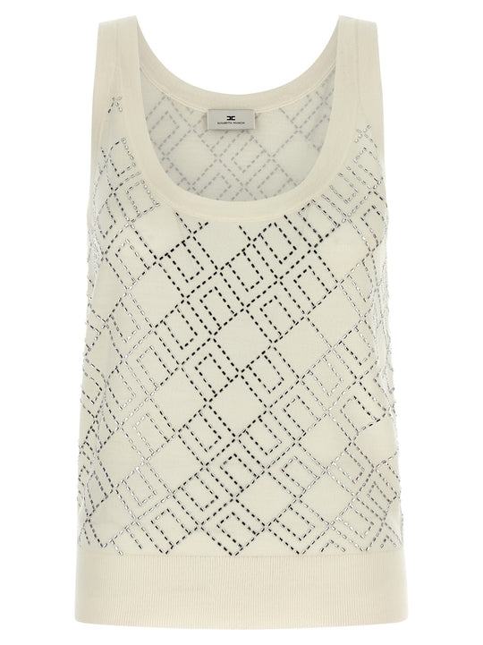 Crystal Top Tops White