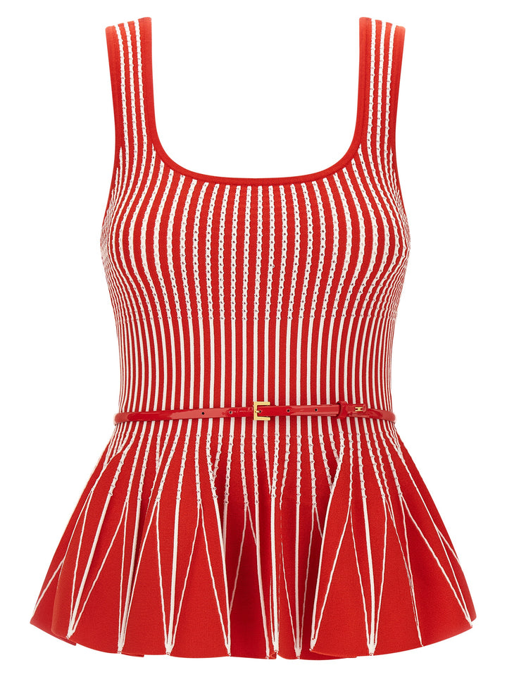 Elisabetta Franchi Tricot Top Tops - Red | f74a2aea3b08fed0ada14b58625df64794812bcb