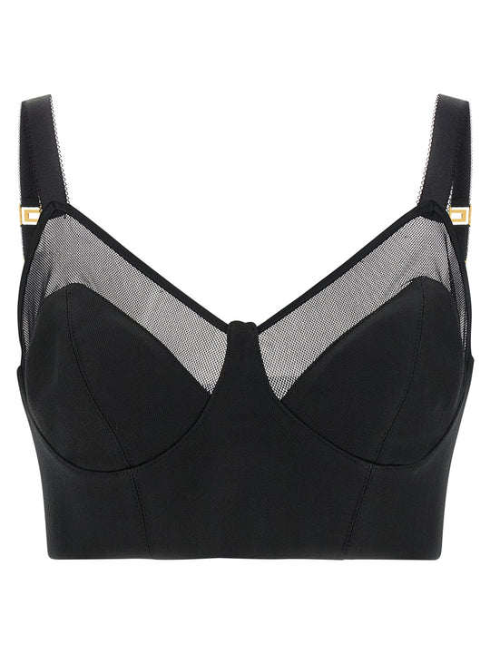 Cool Wool And Tulle Top Tops Black