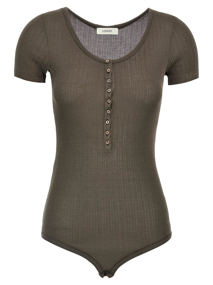 Lemaire Ribbed Body Tops - Brown | 603acbba27000f730e380cf9e90ff8ef2d96a656