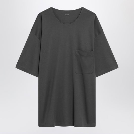 Charcoal Grey Cotton And Silk T-Shirt