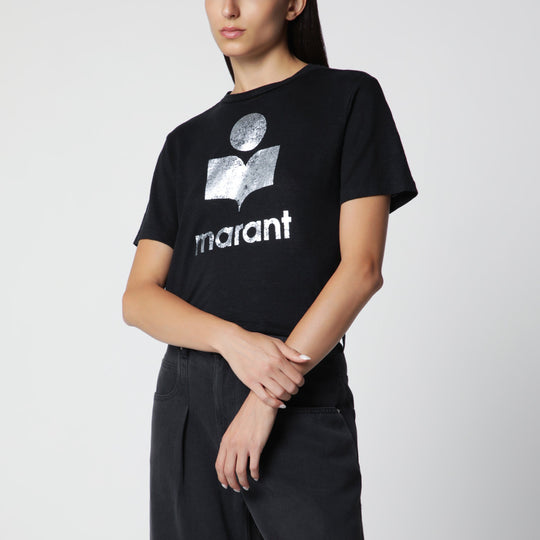 Zewel Logo Short-Sleeve Linen T-Shirt In Black