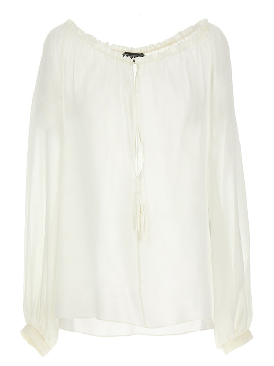 Silk Blouse Shirt And Blouse White