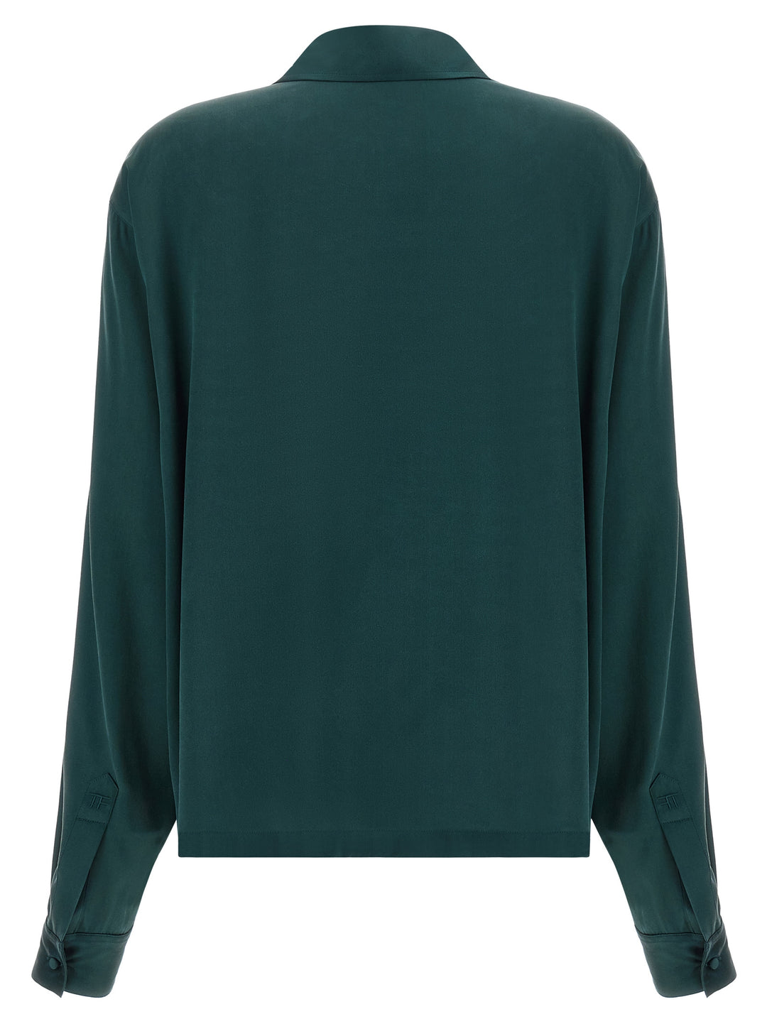 Tom Ford Satin Silk  Shirt Polo - Green | 00155412e26cca8822a6dd1e47c5d537552ed63b