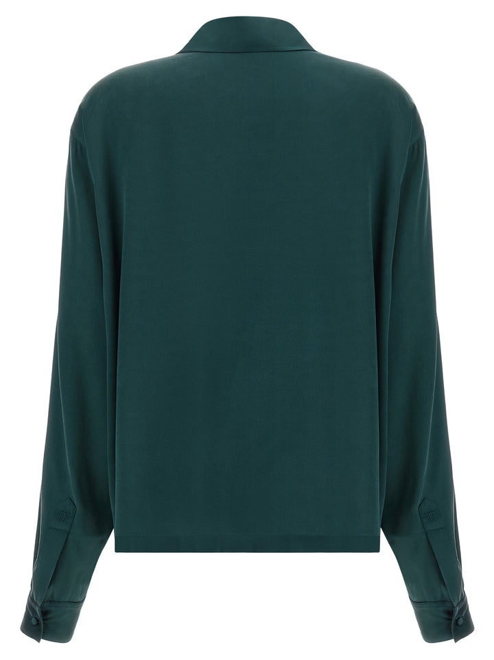Tom Ford Satin Silk  Shirt Polo - Green | 00155412e26cca8822a6dd1e47c5d537552ed63b