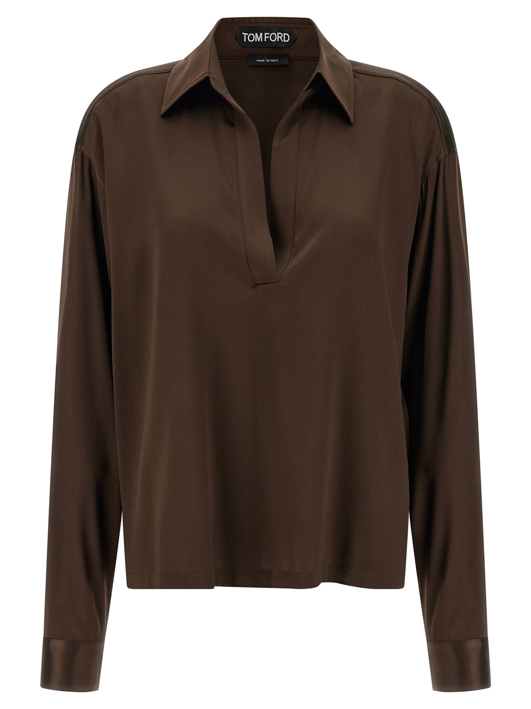 Tom Ford Silk  Shirt Polo - Brown | 888f759758c98dbede169b267615eb7127a347ed