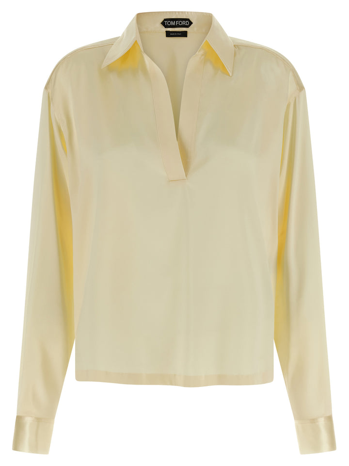 Tom Ford Silk  Shirt Polo - Yellow | 046da473cc6f43e842fa2b2e2fbe6d8cb1464308