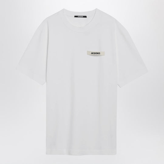 White T-Shirt With Gros Grain Logo