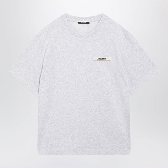 Grey T-Shirt With Grosgrain Logo