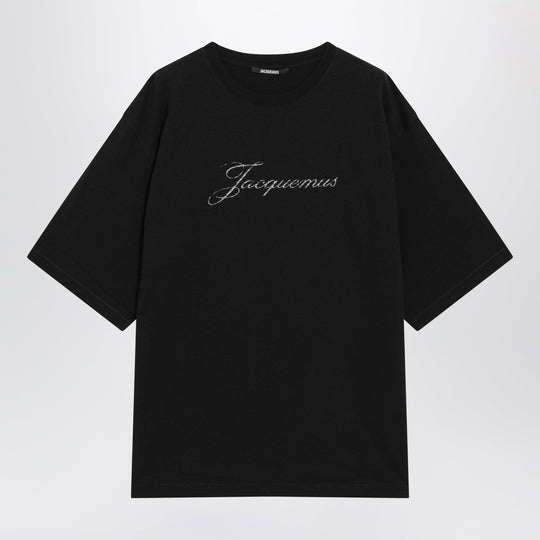 Black Cotton-Blend Logo T-Shirt