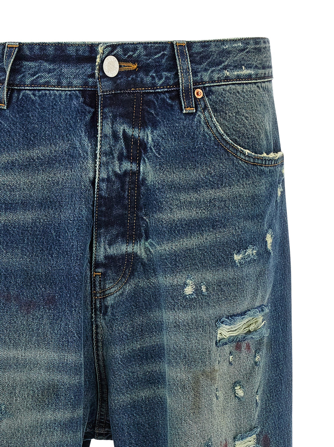 Vetements Blue Distressed Baggy Jeans - Blue | ee3b3312d39e96b2374f6ffc6f1d752273c956d4