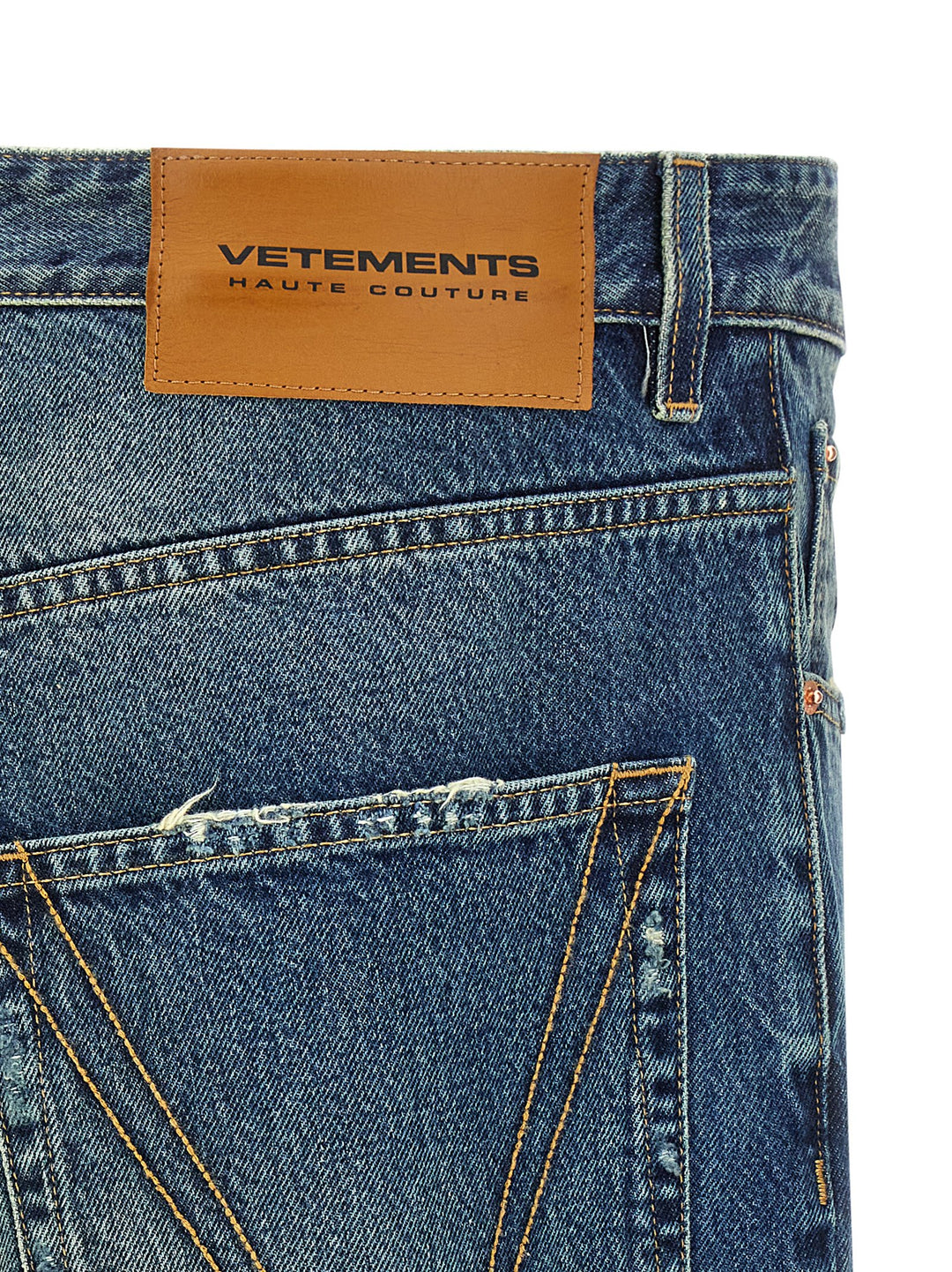 Vetements Blue Distressed Baggy Jeans - Blue | 6696e55c27a204ce4f42b52f667af7048f9d370b