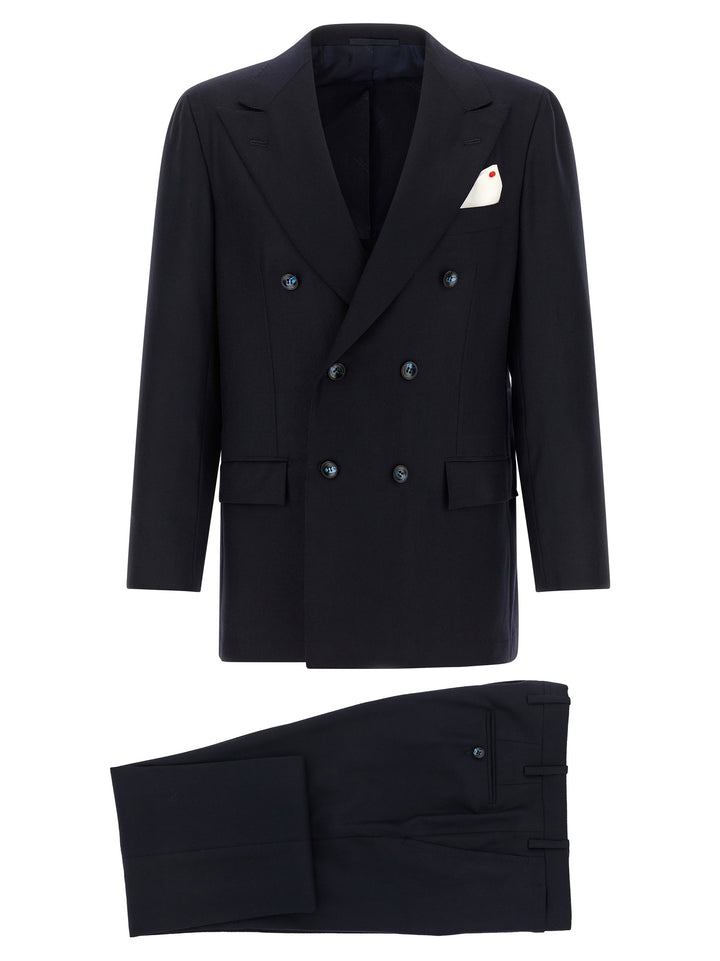 Kiton Virgin Wool And Cashmere Dress Suits - Blue | ed65b1ab686ec678db17e0b833b69d933c408bea