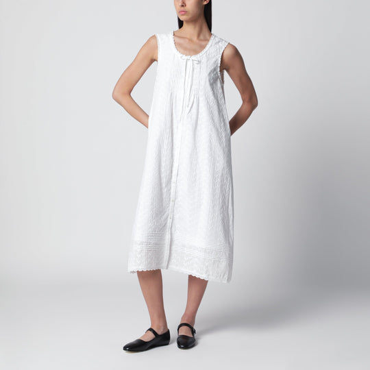 White Embroidered Babydoll Dress