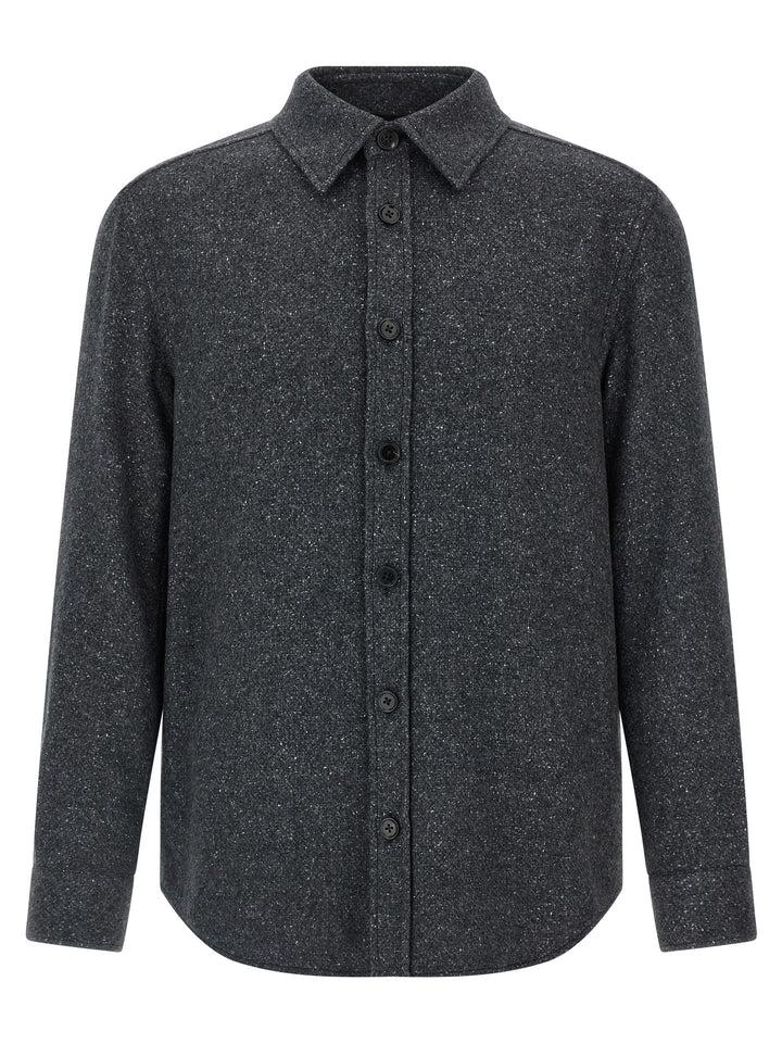 Zegna Mélange Overshirt Shirt and Blouse - Gray | bbd2c207528d633dfbfcad1ece7a876bcfadda01