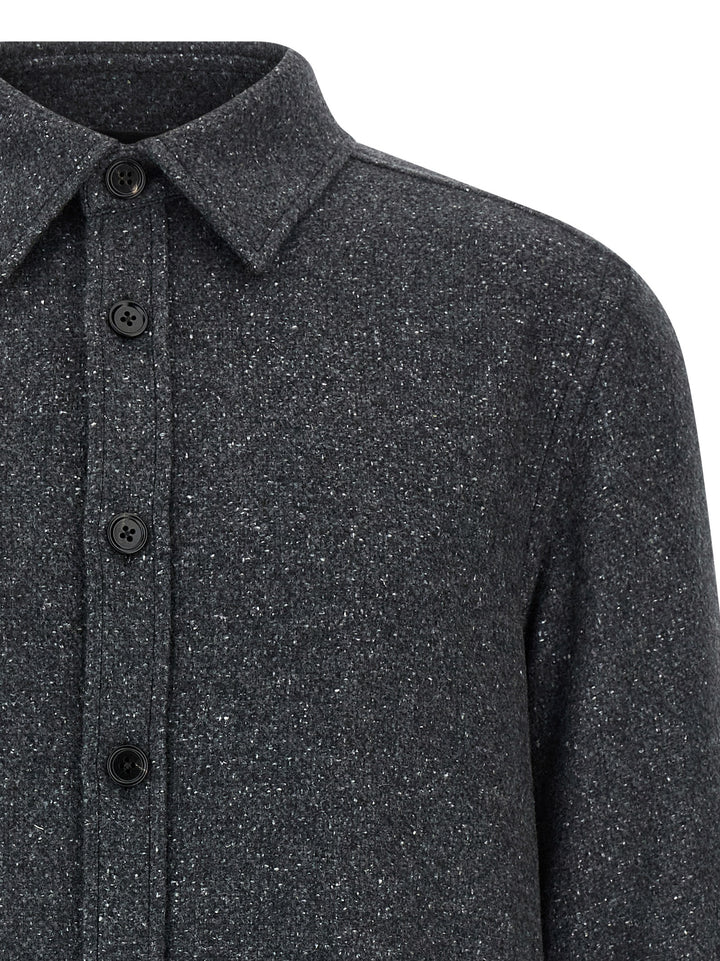 Zegna Mélange Overshirt Shirt and Blouse - Gray | 6fe925920badc84fec6a840d18921c3d0c951afe