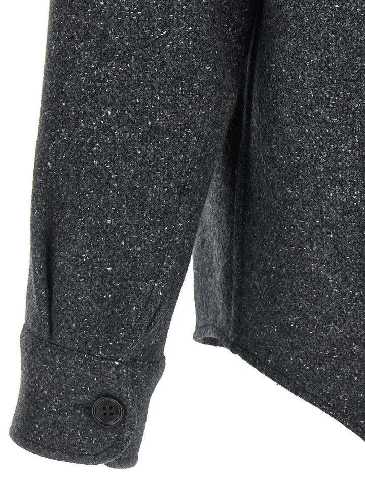 Zegna Mélange Overshirt Shirt and Blouse - Gray | 0d7864892db93059155d6bd12079f273a4823dc1