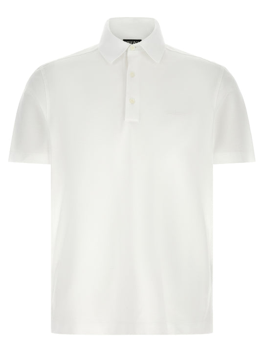 Piqué Cotton Shirt Polo White