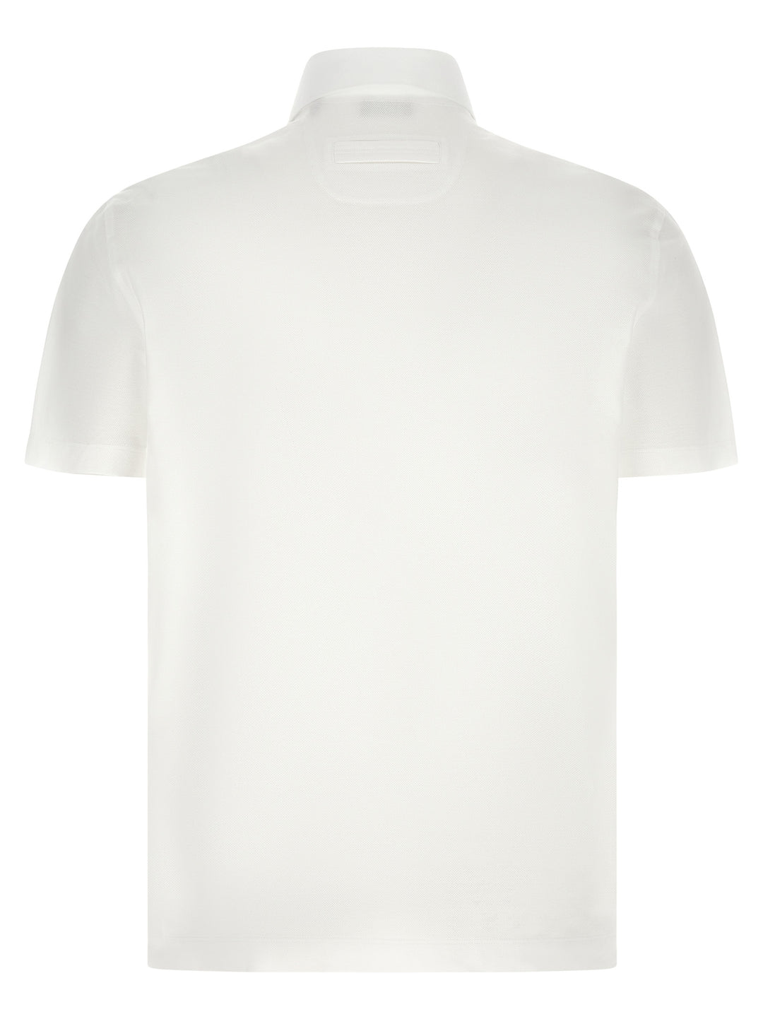 Zegna Piqué Cotton  Shirt Polo - White | 15018d68e6e56c21870fe279e5ee25225f10eb13
