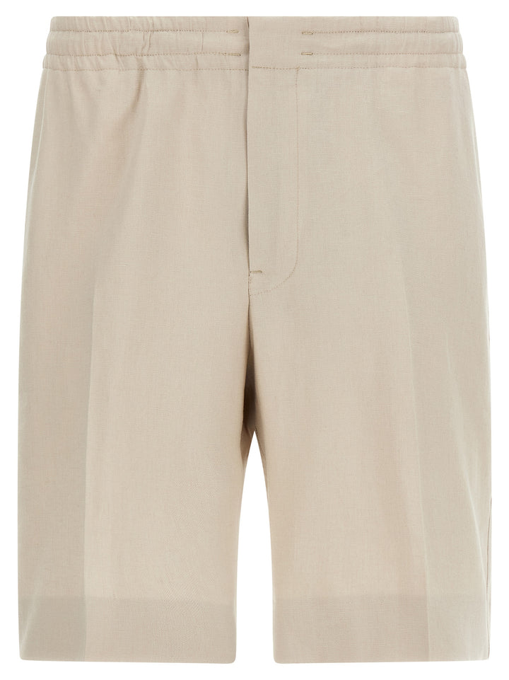 Zegna Linen Bermuda Shorts Bermuda and Short - Beige | e82311beddced3aac6c99139075e66ac1a1fbeef