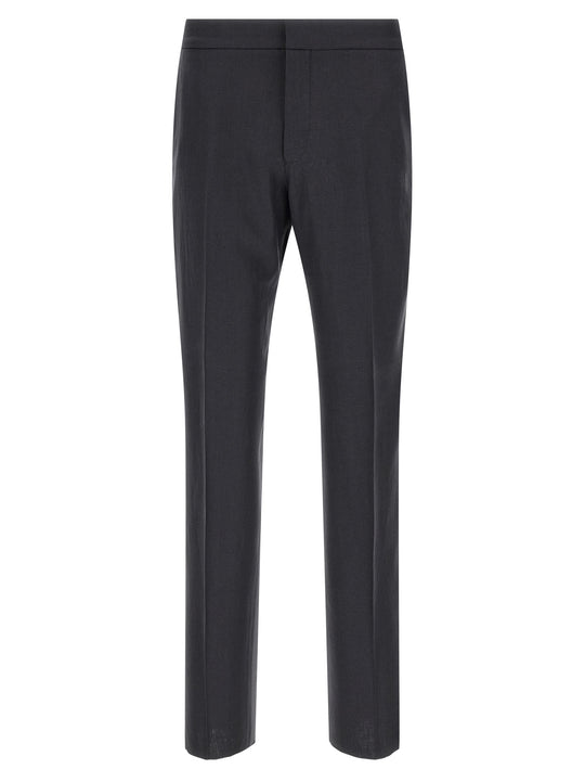 Linen Trousers Pants Blue