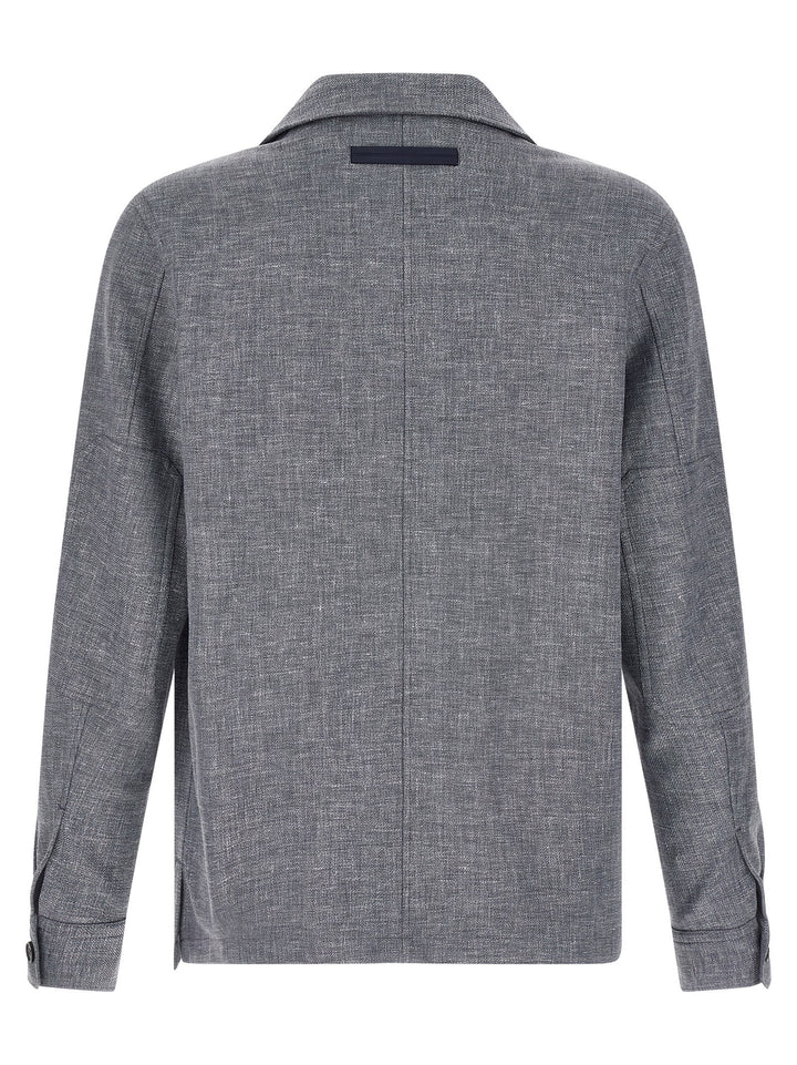 Zegna Crossover Shirt and Blouse - Blue | 9a82c141ff363851bc70bcd5ddaad28adba52127