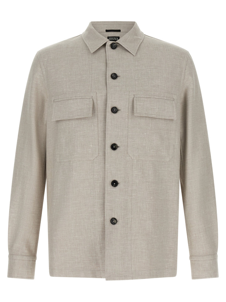 Zegna Crossover Shirt and Blouse - Gray | 50c9aa6832a3a716b1cd45e08d8eeef5291a52bd