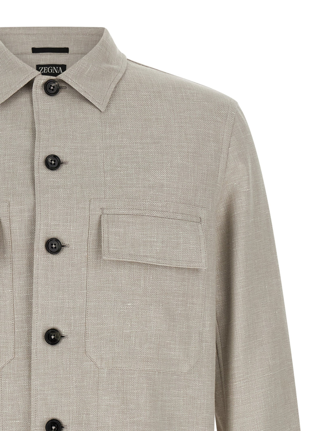 Zegna Crossover Shirt and Blouse - Gray | f18004e16a3ee7bdc761334d2112239b20fdd5cb